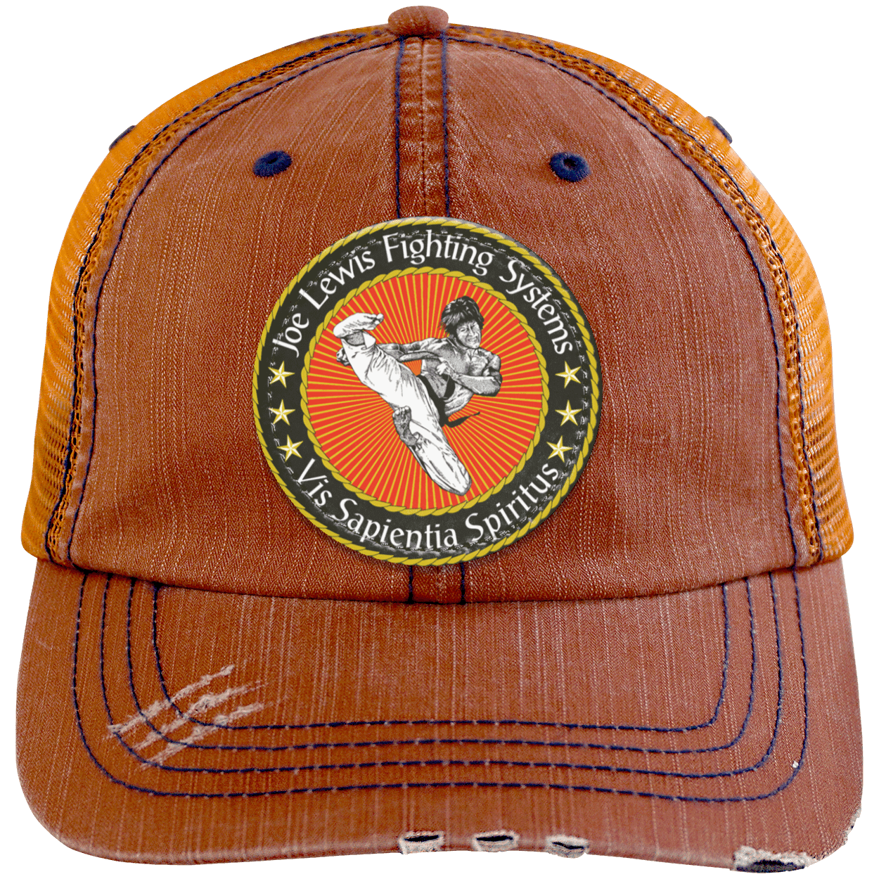 6990 Distressed Unstructured Trucker Cap - Patch - Image 4