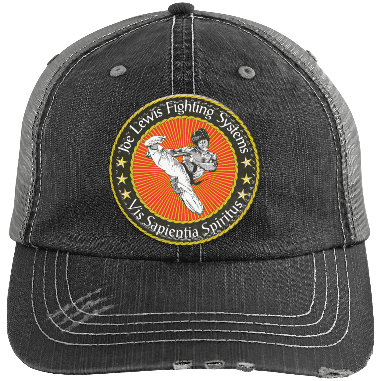 6990 Distressed Unstructured Trucker Cap - Patch - Image 5