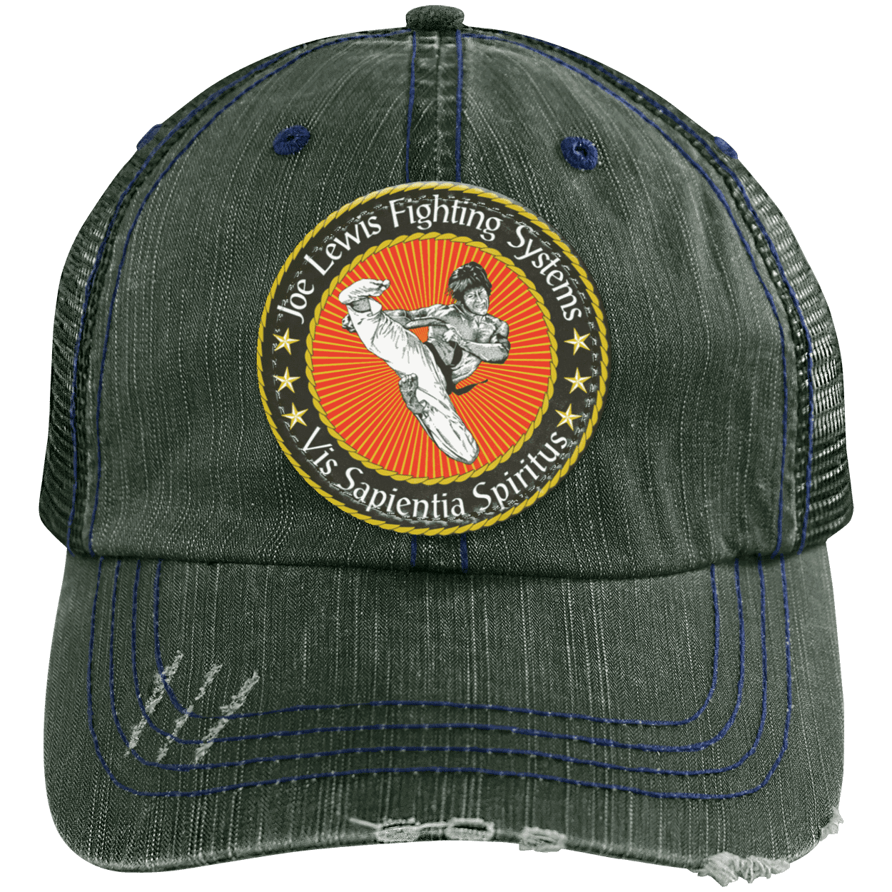6990 Distressed Unstructured Trucker Cap - Patch - Image 6
