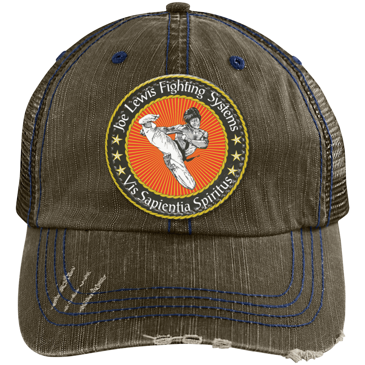 6990 Distressed Unstructured Trucker Cap - Patch - Image 3